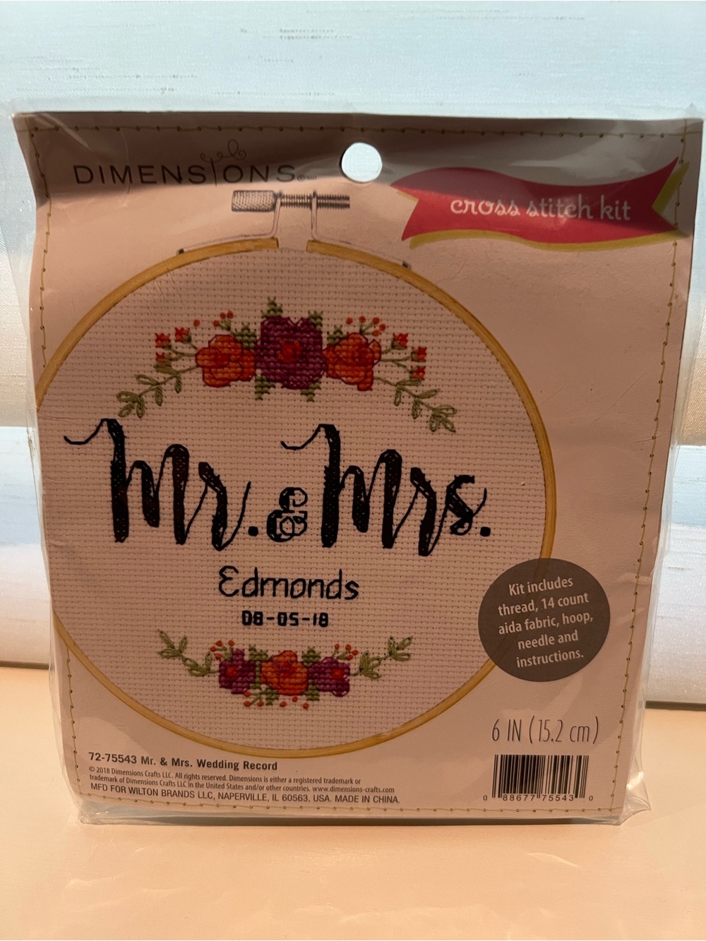 Dimensions Mr. & Mrs. Cross Stitch Kit - Floral Design